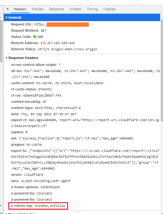 noindex in x-robots-tag